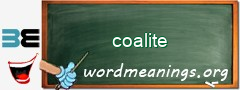 WordMeaning blackboard for coalite